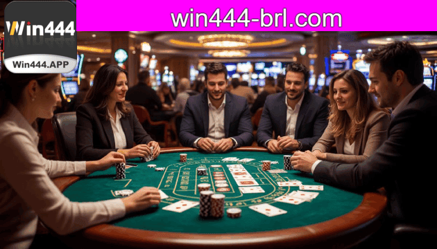 Tela inicial do app win444 com catálogo de jogos e eventos